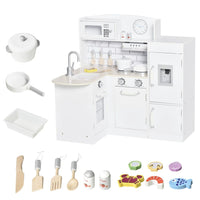 
              HOMCOM Kids Kitchen Play Kitchen Toy Set for Children Drinking Fountain White
            