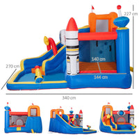 
              Outsunny 5 in 1 Kids Bouncy Castle Large Water Slide Water Gun with Air Blower
            