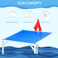 Outsunny Kids Wooden Sand Pit with UV Protections Canopy for Ages 3-8 Years