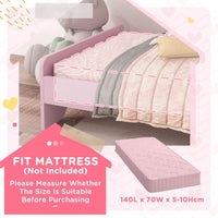 ZONEKIZ Toddler Bed Frame Cloud-Designed Princess Bed 143 x 74 x 55cm Pink