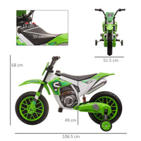 
              HOMCOM 12V Kids Electric Motorbike Ride-On Motorcycle Training Wheels GREEN
            