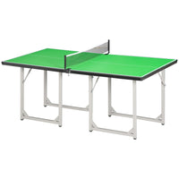 Table Tennis Mini Ping Pong Foldable with Net Game Steel 182cm Indoor GREEN