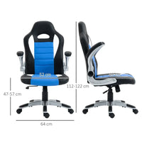 
              HOMCOM Racing Gaming Chair Height Adjustable Swivel Chair with Flip Up Armrests Blue
            