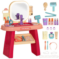 
              AIYAPLAY Kids Dressing Table with Mirror, LED Light, Music, 23 Accessories
            