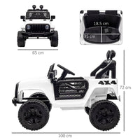 HOMCOM 12V Kids Electric Ride On Car Truck Off-road Toy Remote Control WHITE