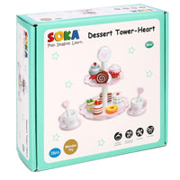 SOKA 18PC Wooden Dessert Cake Stand with Muffins Cakes and Donuts