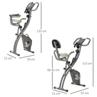 
              HOMCOM 2-In-1 Upright Exercise Bike 8-Level Adjustable with Pulse Sensor Grey
            