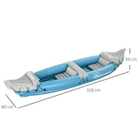 
              Outsunny Inflatable Kayak Two-Person Inflatable Boat w/ Air Pump, Blue
            