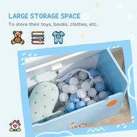 
              ZONEKIZ Two-In-One Wooden Toy Box Kids Storage Bench with Safety Rod Blue
            