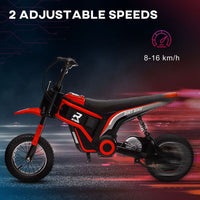 HOMCOM 24V Kids Electric Motorbike with Twist Grip Throttle Music Horn RED