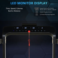 HOMCOM 1.85HP Foldable Electric Treadmill Fitness Safety Lock LED Screen Black
