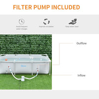
              Outsunny Swimming Pool with Steel Frame Filter Pump Cartridge Rust Resistant 252x152x65cm GREY
            