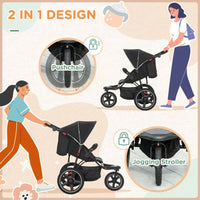 
              HOMCOM Lightwieght Pushchair with Reclining Backrest From Birth to 3 Years Black
            