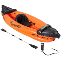 Outsunny Inflatable Kayak 1-Person Inflatable Boat Inflatable Canoe Set