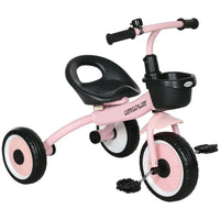 
              AIYAPLAY Kids Trike Tricycle with Adjustable Seat Basket Bell for Ages 2-5 Years Pink
            
