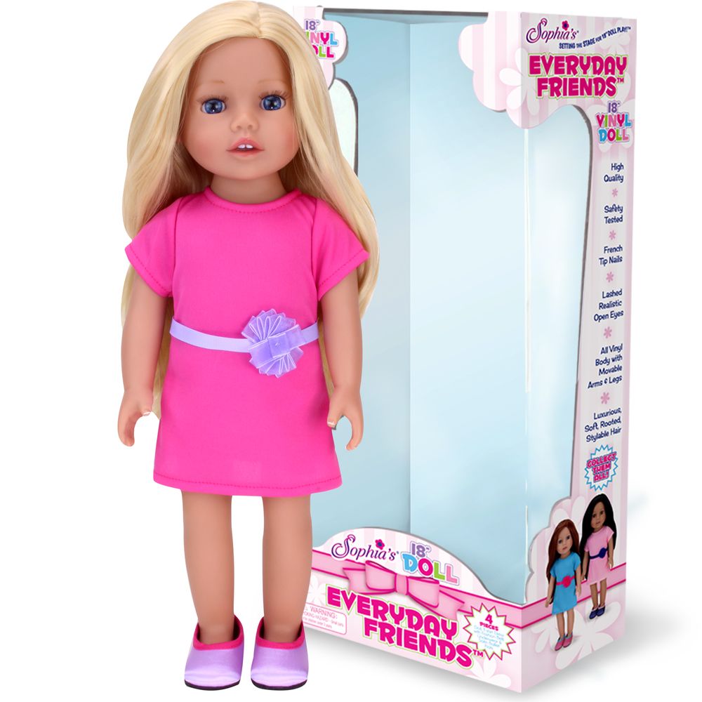 Sophia's 18 Inch Baby Doll Chloe with Pink Dress & Doll Shoes Everyday Girl Collection