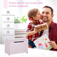 
              HOMCOM 40x60cm Kids Storage Box Toy Organiser for Child 3 Yrs+ Bedroom Pink
            