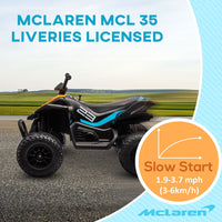 McLaren MCL 35 Liveries Licensed 12V Quad Bike w/ Suspension Wheels - Black