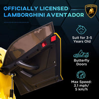 
              HOMCOM Lamborghini Aventador Licensed 12V Kids Electric Ride On Car - Yellow
            
