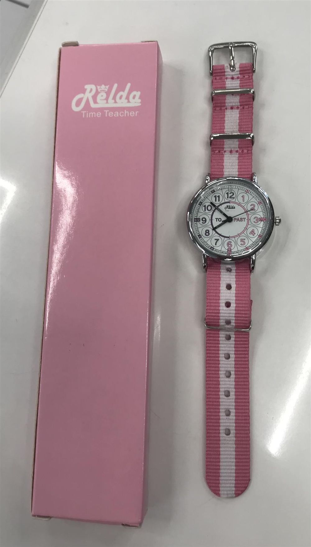 Relda Time Teacher Girls Childrens Analogue Nylon Strap Watch REL111 NEEDS BATTERY