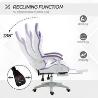 Vinsetto Racing Style Gaming Chair with Reclining Function Footrest Purple