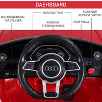 
              12V Battery Licensed Audi TT Ride On Car w/ Remote Headlight MP3 Red
            