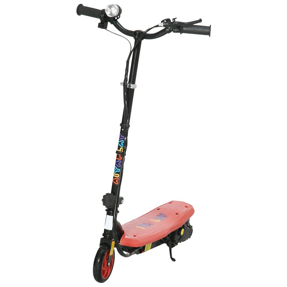 HOMCOM Folding Electric Scooter E-Scooter with LED Headlight for Ages 7-14 Years Red