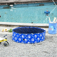 Pawhut Dog Swimming Pool Foldable Pet Bathing Shower Tub Padding Pool 120cm Large