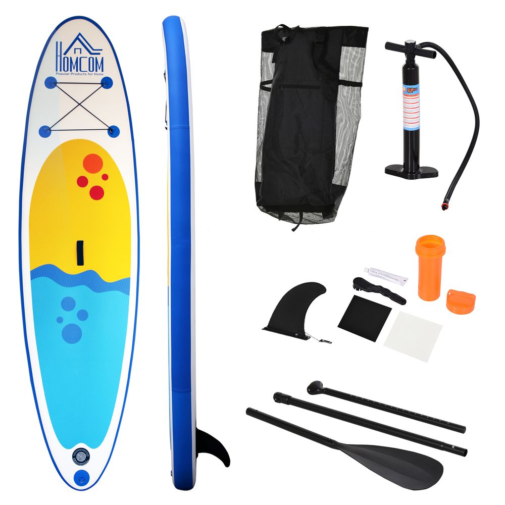 HOMCOM 10ft Inflatable Surfing Boards with Paddle Fix Bag Air Pump Backpack