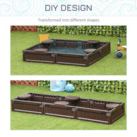 
              Outsunny Kids Outdoor Sandbox with Canopy Backyard for 3-12 years old Brown
            