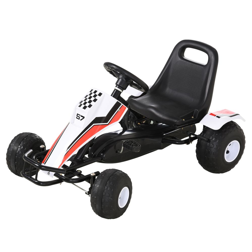 HOMCOM Childs Racing-Style Pedal Go Kart with Brake Gears Steering Wheel Seat