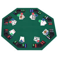 HOMCOM 1.2m 48 Inches Foldable Poker Table Top 8 Players Blackjack Chip Trays