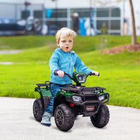 
              HOMCOM 12V Electric Quad Bike for Kids with LED Headlights, Music - Green
            