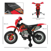HOMCOM 6V Kids Electric Motorbike Motorcycle Ride On for 3-6 Years RED