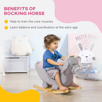 HOMCOM Baby Rocking Horse Elephant Rocking Chair Rocker Toy for 18-36 Months