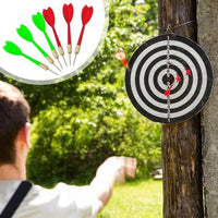 
              FULL SIZE 17" DARTBOARD SET 6 DARTS FUN FAMILY DART BOARD GAME ADULTS KIDS XMAS
            