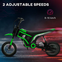 HOMCOM 24V Kids Electric Motorbike with Twist Grip Throttle Music Horn GREEN