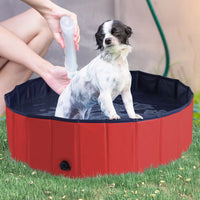 Pawhut Pet Pool 100x30cm Swimming Bath Portable Cat Dog Foldable Puppy Bathtub