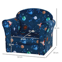 
              Children Kids Mini Sofa Armchair Planet-Themed Chair for Bedroom Playroom
            