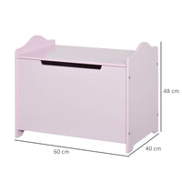 HOMCOM 40x60cm Kids Storage Box Toy Organiser for Child 3 Yrs+ Bedroom Pink