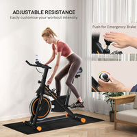 
              HOMCOM Exercise Bike Indoor Cycling w/ LCD Display, Heart Rate Sensor, Orange
            