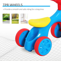 
              HOMCOM Baby Balance Bike Toddler Safe Training 4 Wheels Storage Bin Muti-Color
            