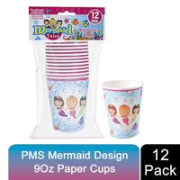 
              Mermaid Design Disposable 12 Paper Cups For Picnics Parties & Barbecues
            