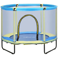 ZONEKIZ 4.6FT Trampoline with Enclosure Net Bungee Gym Blue