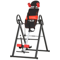 HOMCOM Adjustable Gravity Inversion Table with Safety Belt For Muscle Pain RED