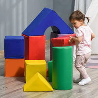 HOMCOM 11 Pcs Kids Soft Foam Puzzle Play Blocks Set Learning Toddler Activity Fun Toy