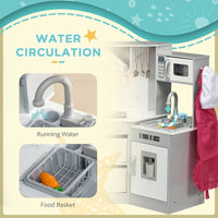 
              AIYAPLAY Toy Kitchen Playset with Running Water, Apron and Chef Hat - Grey
            
