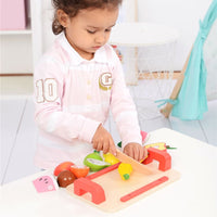 Lelin Wooden Cutting Fruit Play Set Childrens Food Pretend Play For Ages 3 Years +