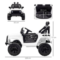 
              12V Kids Electric Ride On Car Truck Off-road Toy Remote Control White HOMCOM
            