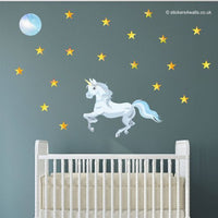 
              Enchanting Unicorn Wall Decoration Sticker with Moon and Stars Wall Sticker
            